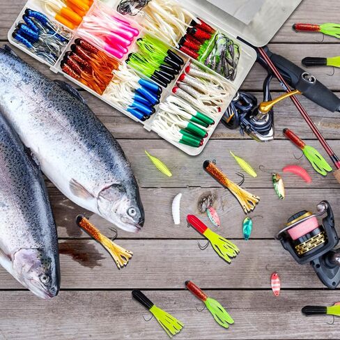 60pcs أنبوب الطعوم سحر بلاستيكي ناعم ، ورؤوس الأنبوب الرؤوس crappie الطعوم الساحرة البلاستيكية الناعمة السباحة الجليد رقصات صيد الأسماك لتروت السلمون السلمون السلمون السلمون السلمون in Kuwait