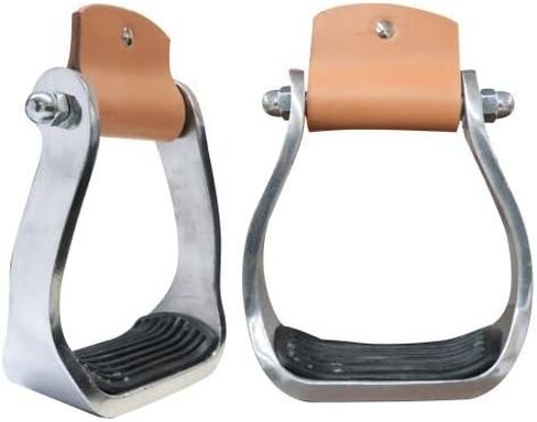 Showman Pony Youth Polished Aluminum Stirrup with Rubber Tread in Saudi Arabia