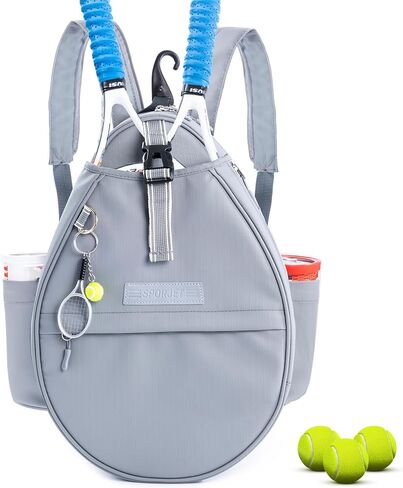 Tennis Backpack with 2 Rackets Holder, Water-Resistant PU Leather Tennis Racket Bag for Women & Men, Sling Crossbody Sports Backpack for Tennis, Pickleball & Badminton, Tennis Gifts in Saudi Arabia