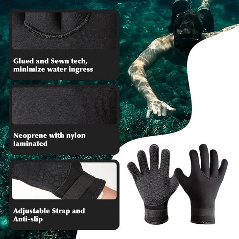 Neoprene Glove, Wetsuit Gloves 3mm with Waist Strap for Scuba Diving Snorkeling Paddling Surfing Kayaking Canoeing Spearfishing Skiing and Water Sports, Wetsuit Glove for Men, Women in Saudi Arabia