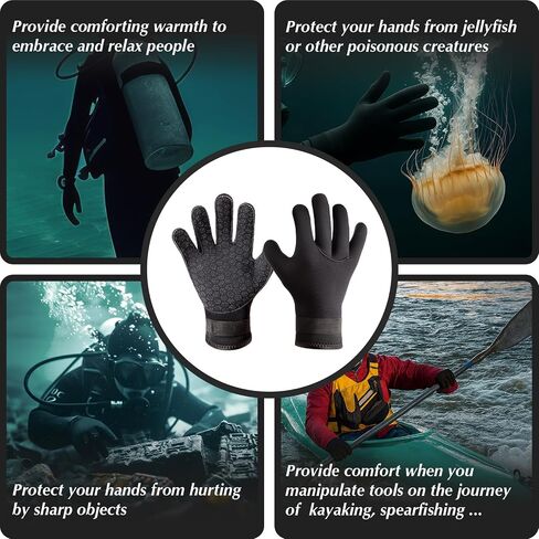 Neoprene Glove, Wetsuit Gloves 3mm with Waist Strap for Scuba Diving Snorkeling Paddling Surfing Kayaking Canoeing Spearfishing Skiing and Water Sports, Wetsuit Glove for Men, Women in Saudi Arabia