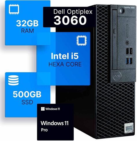Dell Optiplex 7050 (RGB) Desktop Computer | Quad Core Intel i5 (3.2) | 16GB DDR4 RAM | 250GB SSD Solid State | Windows 10 Professional | Home or Office PC (Renewed) in Saudi Arabia