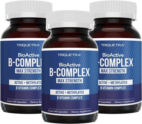 BioActive Vitamin B Complex - Blood Stream Ready, Methylated B Complex - Featuring Methylfolate, 3 BioActive Forms of B12, BenfoPure® B1 & Pantesin® B5 - 12 B Vitamins in Clinical Doses - 60 Servings in Kuwait