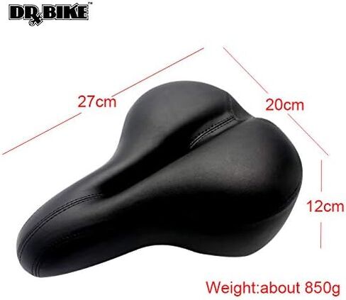 مقعد دراجة مريح مع ضوء خلفي للرجال والنساء من DRBIKE، سرج دراجة مبطن ناعم، ممتص للصدمات، بديل مقعد الدراجة المقاوم للماء لدراجات MTB والجبال والطرق والتمرين والدراجات الهجينة والطراد، أسود in Kuwait