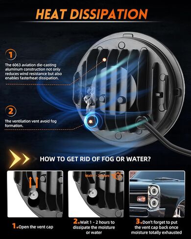 5-3/4'' 5.75-Inch LED Motorcycle Headlight, DOT Approved, Unique Starlight Turn Signal, Super Bright High-Low Beam Anti-Glare, Compatible with Sportster Iron 883/XL1200 Street Bob, 2-Year Warranty in Kuwait