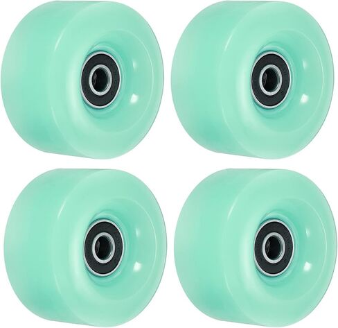 PATIKIL 32 x 58mm Roller Skate Wheels with Bearings, 4 Pack 82A Quad Skate Replacement for Double Row Skate Skateboard Indoor or Outdoor, White in Saudi Arabia