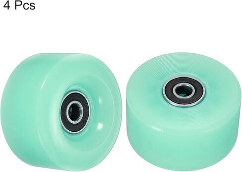 PATIKIL 32 x 58mm Roller Skate Wheels with Bearings, 4 Pack 82A Quad Skate Replacement for Double Row Skate Skateboard Indoor or Outdoor, White in Saudi Arabia