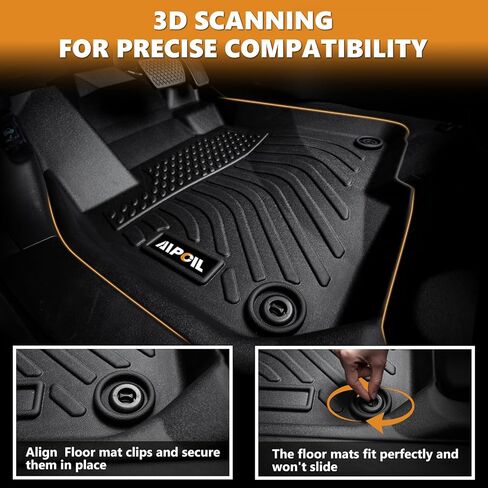 AIPOIL® Floor Mats & Cargo Liner Set for 2021-2024 2025 Chevy Chevrolet Trailblazer FWD (Only Fit Cargo in Upper Deck Position) All Weather Protection TPE Full Set Custom Car Mats Accessories - Black in Kuwait
