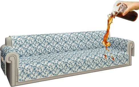 ALIECOM 100% Waterproof Couch Cover for 3 Cushion Couch Sofa Pet Friendly Sofa Covers Washable Printed Non Slip Furniture Protector Slipcovers with Pockets for Dogs (Large, Checkered Gray) in Kuwait