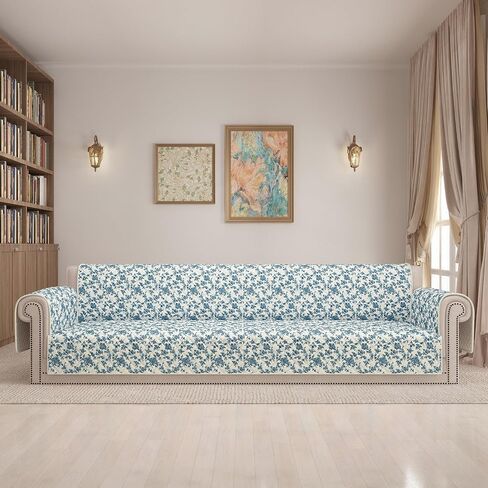 ALIECOM 100% Waterproof Couch Cover for 3 Cushion Couch Sofa Pet Friendly Sofa Covers Washable Printed Non Slip Furniture Protector Slipcovers with Pockets for Dogs (Large, Checkered Gray) in Kuwait