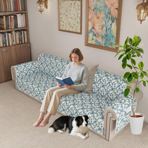 ALIECOM 100% Waterproof Couch Cover for 3 Cushion Couch Sofa Pet Friendly Sofa Covers Washable Printed Non Slip Furniture Protector Slipcovers with Pockets for Dogs (Large, Checkered Gray) in Kuwait