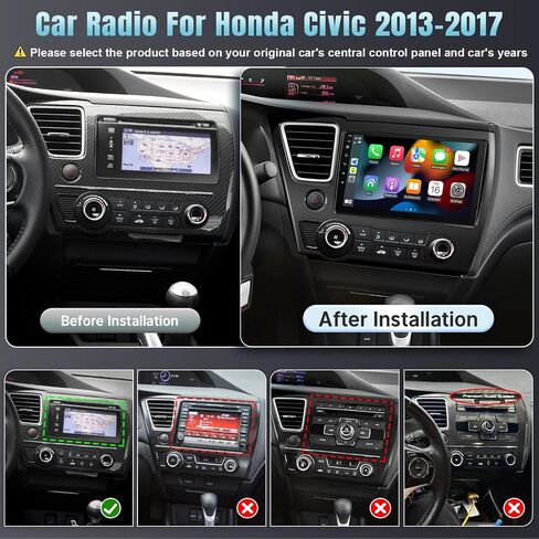 Naifay Android Car Stereo for Honda Civic 2006 2007 2008 2009 2010 2011 Radio, 10.1 inch Touch Screen for Honda Civic Car Radio with Carplay Android Auto Bluetooth WiFi GPS SWC Backup Camera in Saudi Arabia