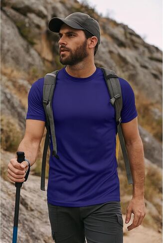 Galaxy by Harvic Men's Moisture-Wicking Wrinkle Free Performance Regular & Muscle Tee (Singles & 3-Pack) (S-2XL) in Saudi Arabia