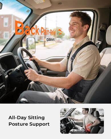 Ultra Breathable Work Back Brace for Men & Women [Upgraded Medical-Grade Support] Lower Back Support Belt with Removable Suspenders - Pain Relief for Lifting, Warehouse, Construction, Moving in Saudi Arabia