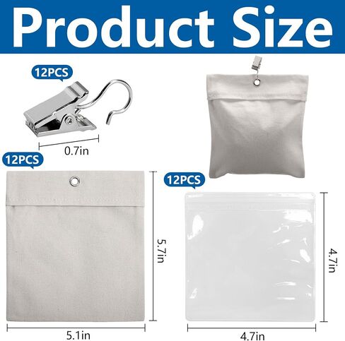 12 Pack Outdoor Curtain Weight Bags, Patio Curtain Sandbag with Sealed Bags and Clips, Reusable Drapery Weighted Bags for Home Outdoor Pergola Gazebo Front Porch (Beige) in Saudi Arabia