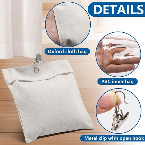 12 Pack Outdoor Curtain Weight Bags, Patio Curtain Sandbag with Sealed Bags and Clips, Reusable Drapery Weighted Bags for Home Outdoor Pergola Gazebo Front Porch (Beige) in Saudi Arabia