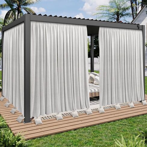 12 Pack Outdoor Curtain Weight Bags, Patio Curtain Sandbag with Sealed Bags and Clips, Reusable Drapery Weighted Bags for Home Outdoor Pergola Gazebo Front Porch (Beige) in Saudi Arabia
