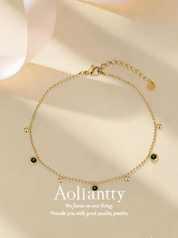 Bracelet,Stainless Steel,14K Golden Plated,Round Cake Pendant with Love Words,7.8 inches(20cm) in Kuwait