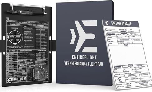 Aviation Pilot Kneeboard IFR Black with Structured Notepad, Pilot Gear & Flight Bag Accessory, Airplane Grade Aluminum, Elastic Knee Strap & Pen Included for Pilots - Best Aviation Gifts for Pilots in Kuwait