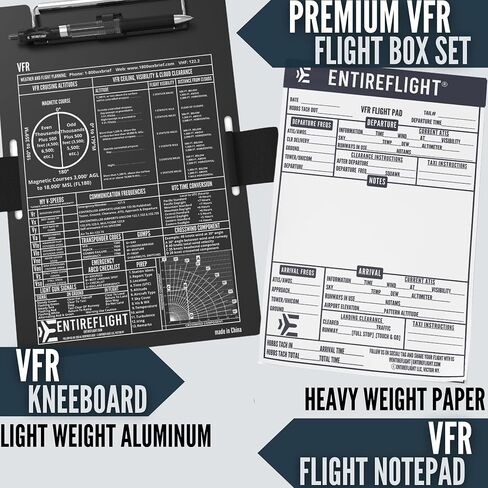 Aviation Pilot Kneeboard IFR Black with Structured Notepad, Pilot Gear & Flight Bag Accessory, Airplane Grade Aluminum, Elastic Knee Strap & Pen Included for Pilots - Best Aviation Gifts for Pilots in Kuwait