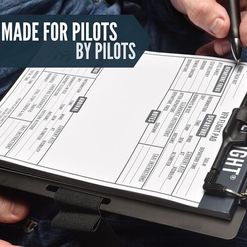 Aviation Pilot Kneeboard IFR Black with Structured Notepad, Pilot Gear & Flight Bag Accessory, Airplane Grade Aluminum, Elastic Knee Strap & Pen Included for Pilots - Best Aviation Gifts for Pilots in Kuwait