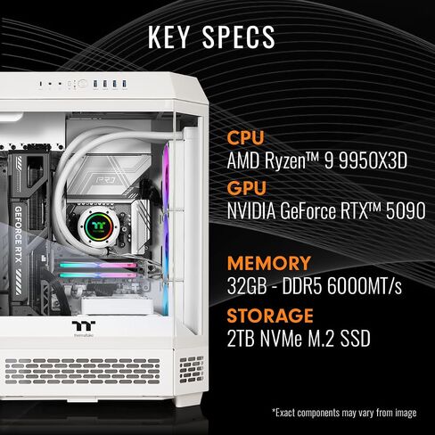 ThermaltAtake مفاعل 9880S سطح المكتب (AMD Ryzen ™ 7 9800x3d ، ToughRam 32GB DDR5 6400MT/S RGB MEMORY ، NVIDIA® GEFORCE RTX ™ 5080 ، 2TB NVME M. in Kuwait