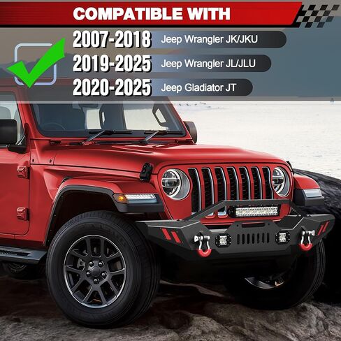 Rear Bumper Compatible with Jeep Gladiator JT 2020 2021 2022 2023 2024 2025, Textured Black Pickup Truck Bumper for 2020-2025 Gladiator JT, with Step Plate, Lights, Sensor Holes and D-rings in Kuwait