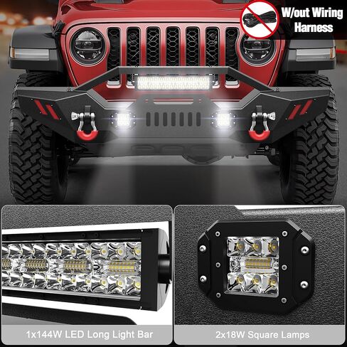 Rear Bumper Compatible with Jeep Gladiator JT 2020 2021 2022 2023 2024 2025, Textured Black Pickup Truck Bumper for 2020-2025 Gladiator JT, with Step Plate, Lights, Sensor Holes and D-rings in Kuwait