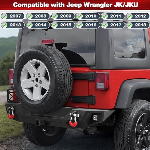 المصد الخلفي متوافق مع Jeep Gladiator JT 2020 2021 2022 2023 2024 2025 ، مصد شاحنة بيك آب سوداء مزدحمة لعام 2020-2025 المصارع JT ، مع لوحة الخطوة ، الأضواء ، ثقوب المستشعر والحزم D. in Kuwait