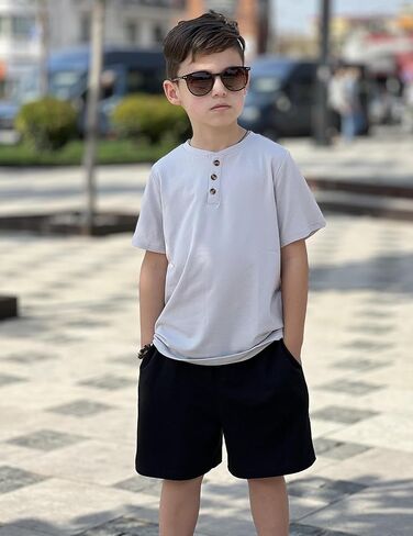 أرشينر بويز ملابس الصيفية مجموعة 3 أسنان زهرة قصيرة الأكمام وسراويل القصيرة ملابس غير رسمية لمدة 5-12 سنة in Kuwait