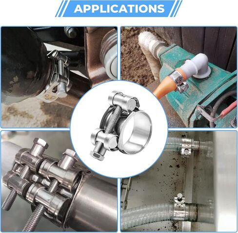 6 Pack 32-35mm T-Bolt Hose Clamp, Stainless Steel_304 Intercooler Pipe Tube Clamps, Turbo Pipe Clamps, Clamp Adjustable Range 1.25"-1.37" in Saudi Arabia