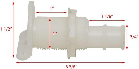 Boat Thru Hull | White Plastic 3/4 Inch L Head in Saudi Arabia
