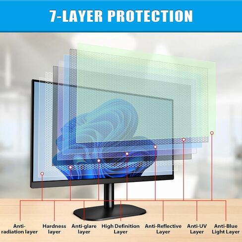 PYS 24 Inch Monitor Privacy Screen for 16:9 Computer Monitors – Anti-Glare Removable Filter Shields Sensitive Data, Reduces Blue Light & Protects Eyes for Home/Office Use in Saudi Arabia