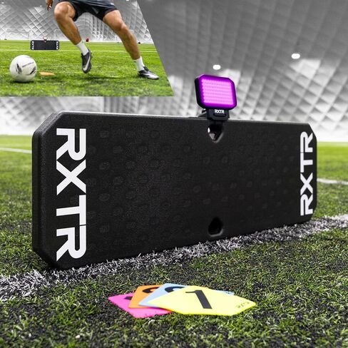 نظام تدريب كرة القدم RXTR PRO Coach - ضوء رد الفعل الذكي ولوحة ارتداد كرة القدم مع تسجيل في الوقت الحقيقي، 17 تدريبًا مبرمجًا مسبقًا، تدريب مجاني لجميع مستويات المهارة in Saudi Arabia