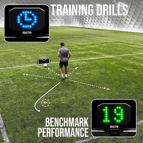 نظام تدريب كرة القدم RXTR PRO Coach - ضوء رد الفعل الذكي ولوحة ارتداد كرة القدم مع تسجيل في الوقت الحقيقي، 17 تدريبًا مبرمجًا مسبقًا، تدريب مجاني لجميع مستويات المهارة in Saudi Arabia