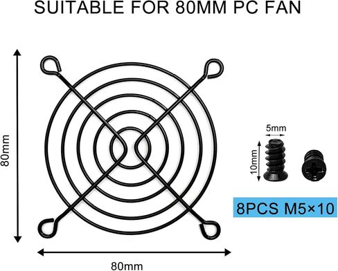 4 PCS 120mm Fan Grill 120mm Fan Bracket PC Fan Grill PC Fan Cover Fan-Shaped Grill (Black 120mm) in Saudi Arabia
