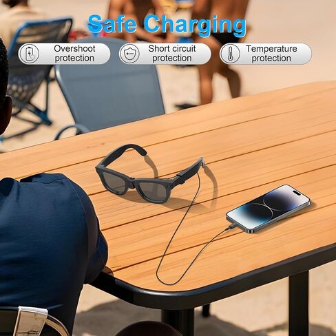 RCstyle Hibloks Charging Cable for Ray-Ban Meta Wayfarer (RW4006&RW4008) Smart Glasses Accessories, 3.9ft Type-C Charging While Using, Portable for Travel/Car/Phone/Laptop/Power Bank Charging in Kuwait