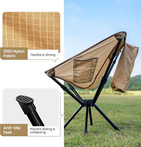 OneTigris Forrest Camping Chair, Set Up in Seconds, Lightweight Folding Chair for Backpacking, Hiking, Beach, Lawn, Travel, Support 330 lbs in Kuwait