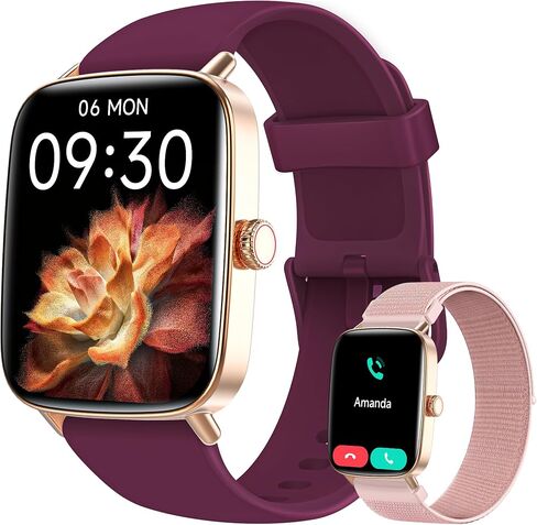Smart Watch for Women, 2025 New Smartwatch (Answer/Make Call) for iPhone/Android, 1.85" HD Dynamic Dial Fitness Tracker with 110+ Sport Modes, Sleep/Health Monitor, IP68 Waterproof, with 2 Bands in Kuwait