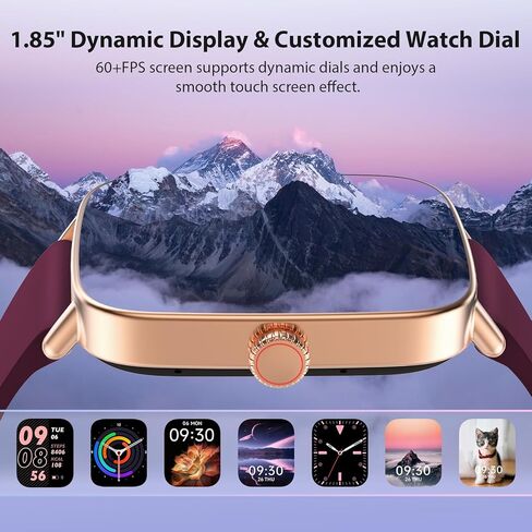 Smart Watch for Women, 2025 New Smartwatch (Answer/Make Call) for iPhone/Android, 1.85" HD Dynamic Dial Fitness Tracker with 110+ Sport Modes, Sleep/Health Monitor, IP68 Waterproof, with 2 Bands in Kuwait