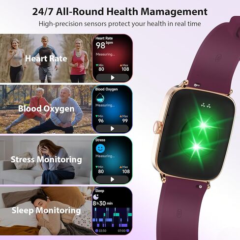 Smart Watch for Women, 2025 New Smartwatch (Answer/Make Call) for iPhone/Android, 1.85" HD Dynamic Dial Fitness Tracker with 110+ Sport Modes, Sleep/Health Monitor, IP68 Waterproof, with 2 Bands in Kuwait