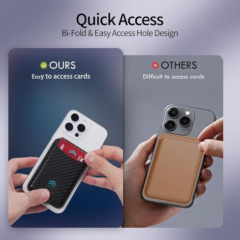 for MagSafe Wallet with Adjustable Stand,Stronger Magnetic Wallet for iPhone,3 Individual Card Slots Holder,Open ID Window,Vegan Leather RFID wallet for iPhone 16/15/14/13/12,Black in Kuwait