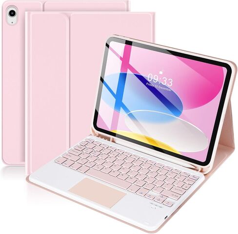 SOPPY Bluetooth Keyboard Case with Touchpad for iPad 11th Gen. (A16) 11-inch 2025, 10th Generation 10.9 inch 2022, Detachable Protective Cover, with Built-in Pen Holder, USB-C Rechargeable, Black in Saudi Arabia