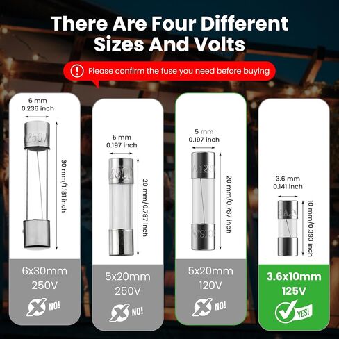 F5AL 5x20mm 5A 125V Fast Blow Glass Fuse, Pack of 5 Glass Fuse 5amp 125 Volt 0.2x0.78 Inch Fast-Acting Tube Fuses for Appliances, Christmas Lights and Outdoor String Lights in Saudi Arabia