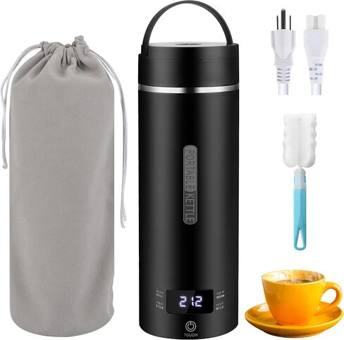 Travel Electric Kettle, Portable Smart Small Hot Water Boiler Tea Coffee Heater 450ML, 316 Stainless Steel, 4 Temperature Control, LCD Display, Fast Boiling Water, Auto Shut-Off & Boil Dry Protection in Saudi Arabia