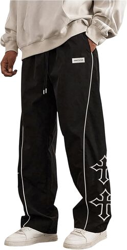 شينه الرجال غير الرسمي سروال الساق المستقيمة الصليب صليب سراويل فضفاضة سراويل in Kuwait