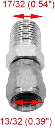 (2-PACK) 6505-04-04 Hydraulic Hose Adapter Fitting 1/4" Male (1/4"-18NPTF) × 1/4" Female JIC 37° Swivel (7/16"-20UNF) Straight Pipe Joints Connector Carbon Steel in Saudi Arabia