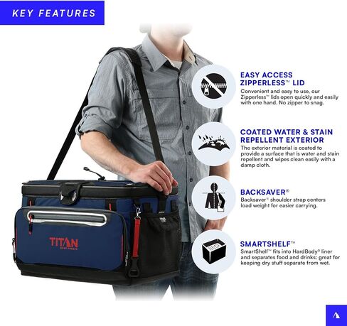 Titan by Arctic Zone 30 Can Zipperless Soft Cooler with HardBody Liner, Seagrass in Saudi Arabia
