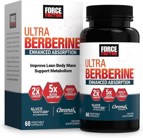 Force Factor Ultra Berberine Maximum Strength, 1200mg Berberine HCl with Ceylon Cinnamon & Chromax Chromium to Support Fat Loss, Metabolism & Weight Management, 60 Capsules in Saudi Arabia
