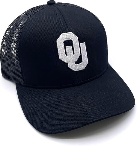 Officially Licensed Oklahoma University Black Mesh Trucker Hat Classic Team Logo Adjustable Structured Snapback Cap in Saudi Arabia